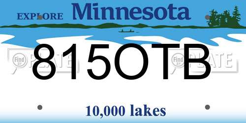 815OTB Minnesota License Plate