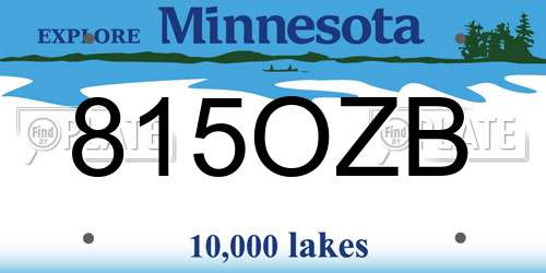 815OZB Minnesota License Plate