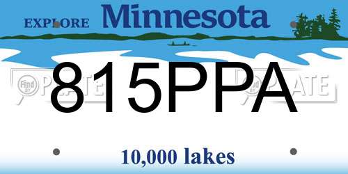 815PPA Minnesota License Plate