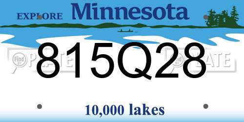 815Q28 Minnesota License Plate