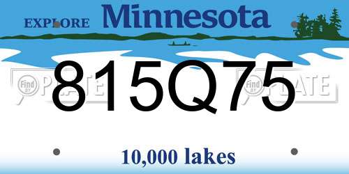 815Q75 Minnesota License Plate