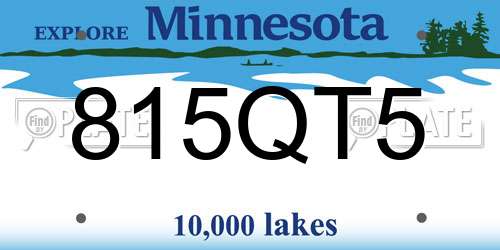 815QT5 Minnesota License Plate