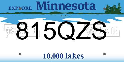 815QZS Minnesota License Plate