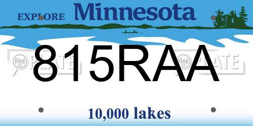 815RAA Minnesota License Plate