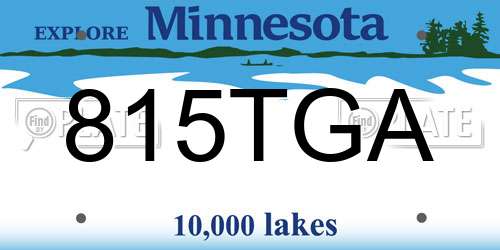 815TGA Minnesota License Plate