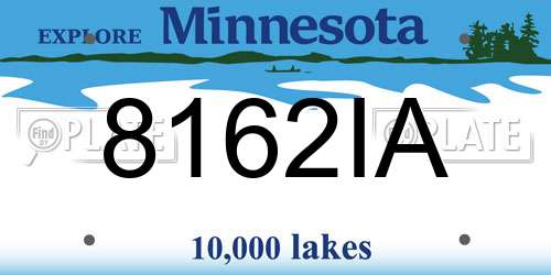 8162IA Minnesota License Plate