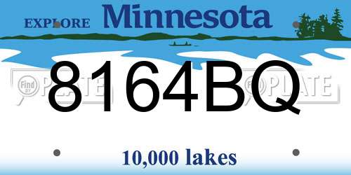 8164BQ Minnesota License Plate
