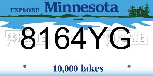 8164YG Minnesota License Plate