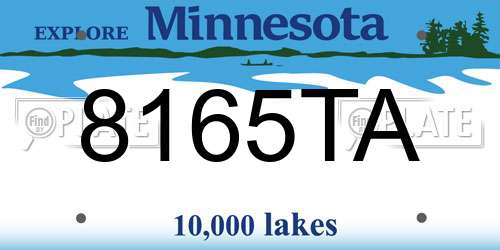 8165TA Minnesota License Plate