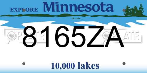 8165ZA Minnesota License Plate