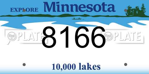 8166 Minnesota License Plate