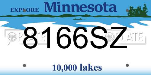 8166SZ Minnesota License Plate