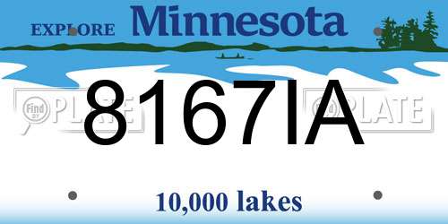 8167IA Minnesota License Plate