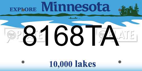 8168TA Minnesota License Plate