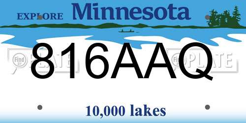 816AAQ Minnesota License Plate