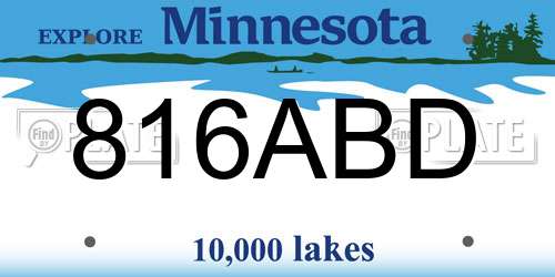 816ABD Minnesota License Plate