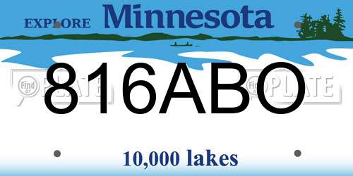 816ABO Minnesota License Plate