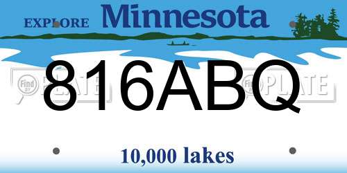 816ABQ Minnesota License Plate