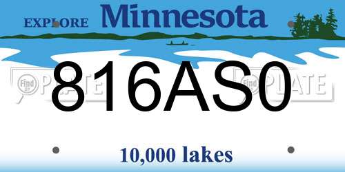 816AS0 Minnesota License Plate
