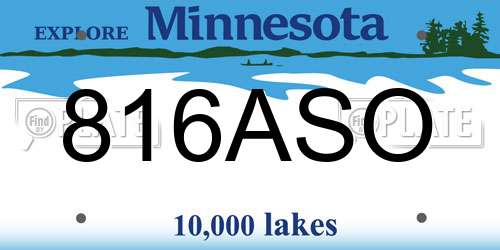 816ASO Minnesota License Plate