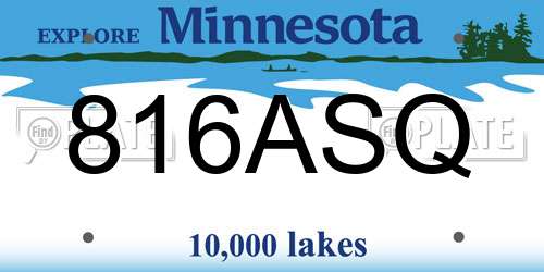 816ASQ Minnesota License Plate