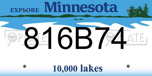 816B74 Minnesota License Plate