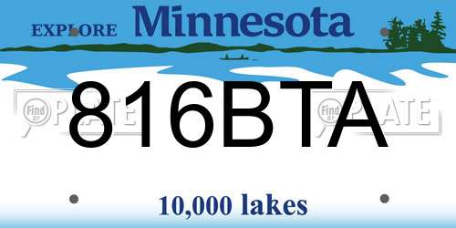 816BTA Minnesota License Plate