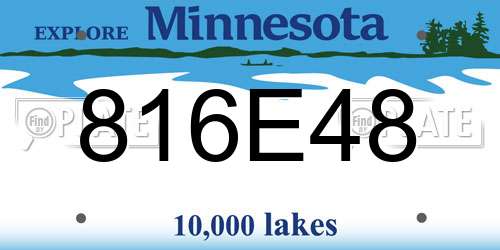 816E48 Minnesota License Plate