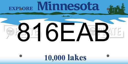 816EAB Minnesota License Plate