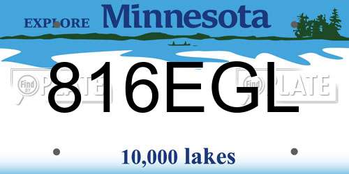 816EGL Minnesota License Plate
