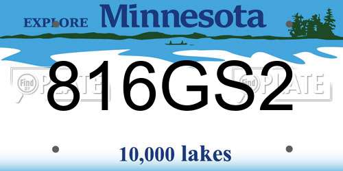 816GS2 Minnesota License Plate