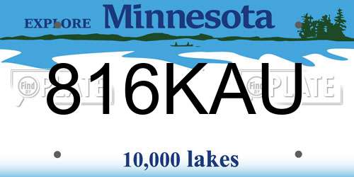 816KAU Minnesota License Plate