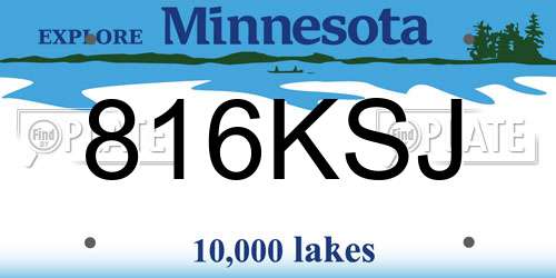 816KSJ Minnesota License Plate