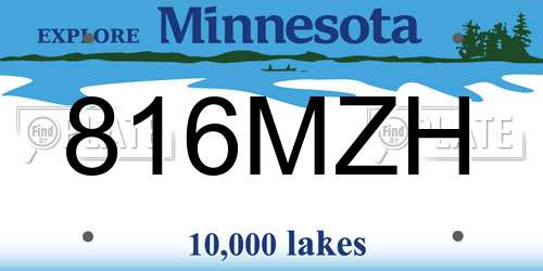 816MZH Minnesota License Plate