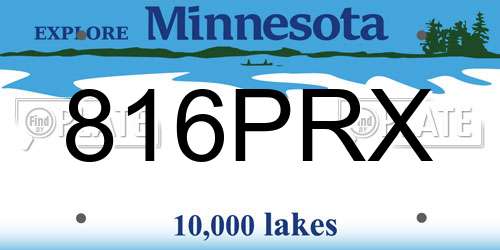 816PRX Minnesota License Plate