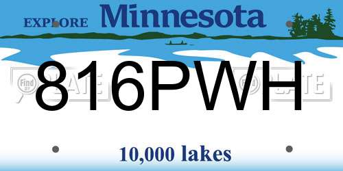 816PWH Minnesota License Plate