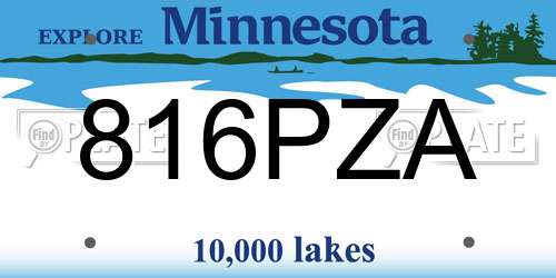 816PZA Minnesota License Plate
