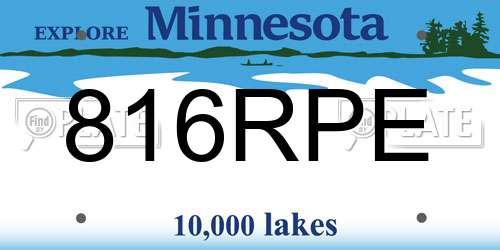 816RPE Minnesota License Plate