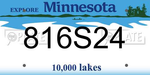 816S24 Minnesota License Plate
