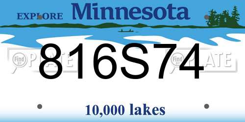 816S74 Minnesota License Plate