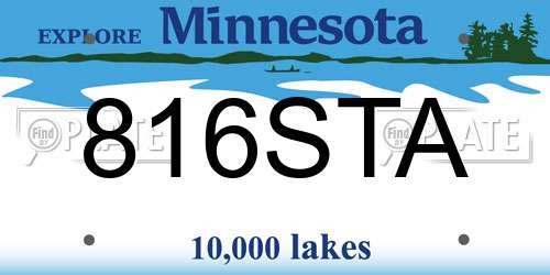 816STA Minnesota License Plate