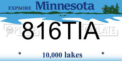 816TIA Minnesota License Plate