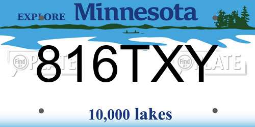 816TXY Minnesota License Plate