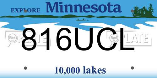 816UCL Minnesota License Plate