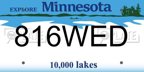 816WED Minnesota License Plate