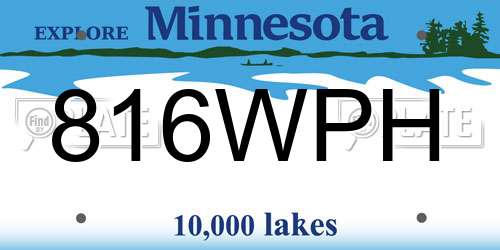 816WPH Minnesota License Plate