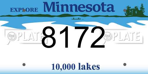 8172 Minnesota License Plate