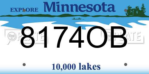 8174OB Minnesota License Plate