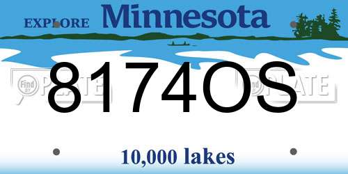 8174OS Minnesota License Plate