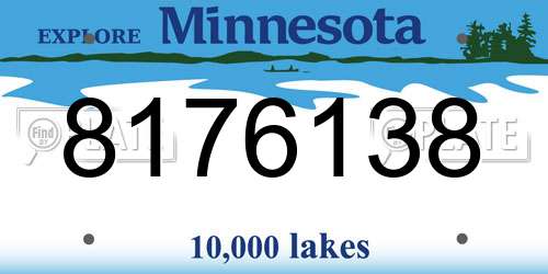 8176138 Minnesota License Plate